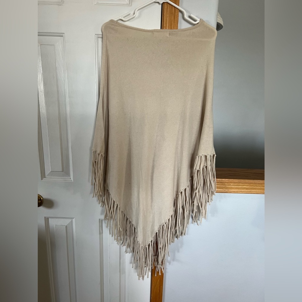 Elan Brand Cream Sweater Poncho (one size)